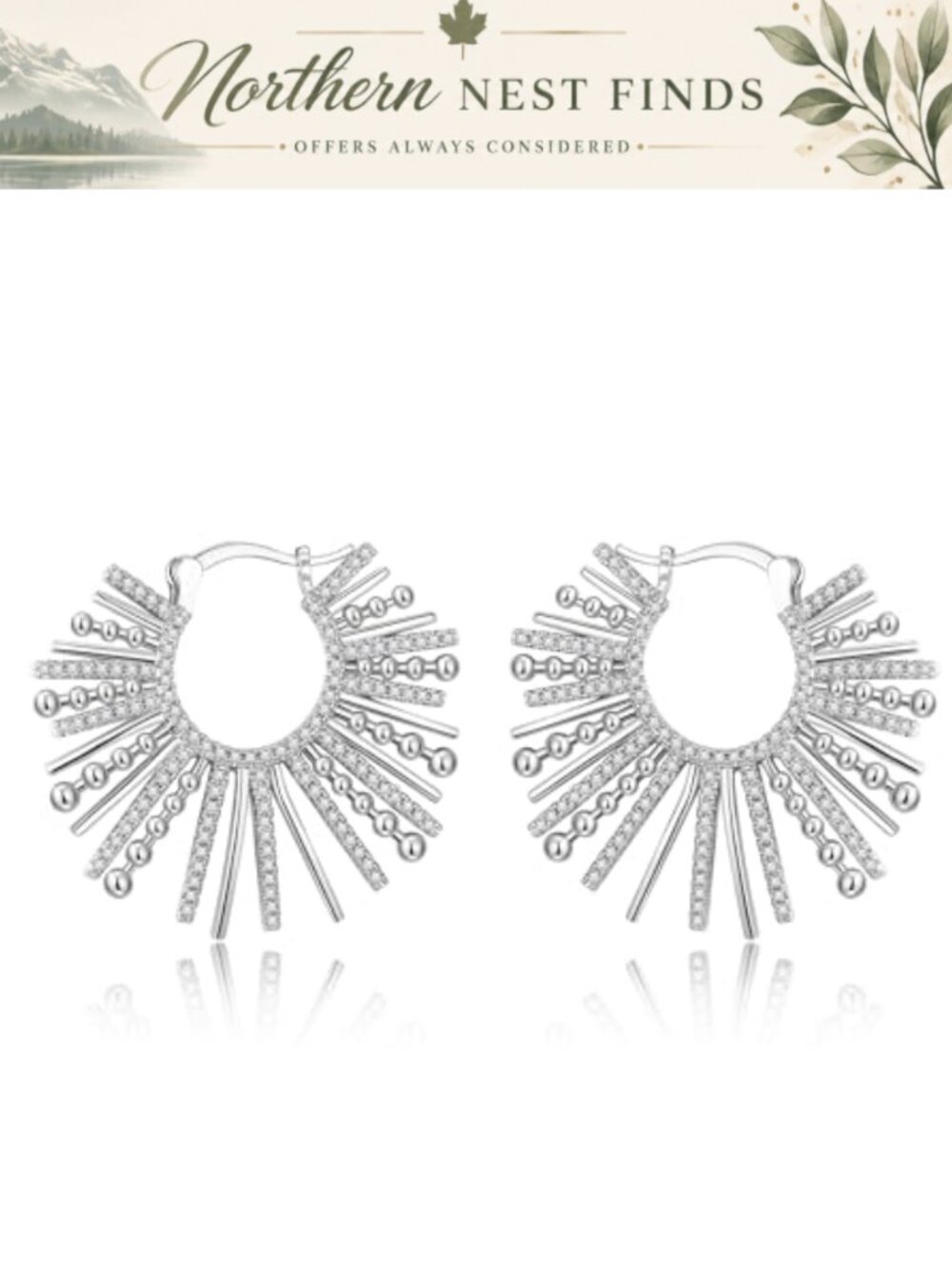 Big Chunky Gold Statement Drop Earrings Cubic Zirconia Lightweight Boho Halo